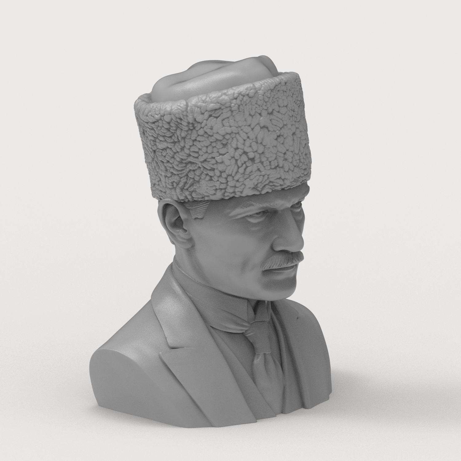 Mustafa Kemal Atat&uumlrk 3D Printable Bust 3D Model