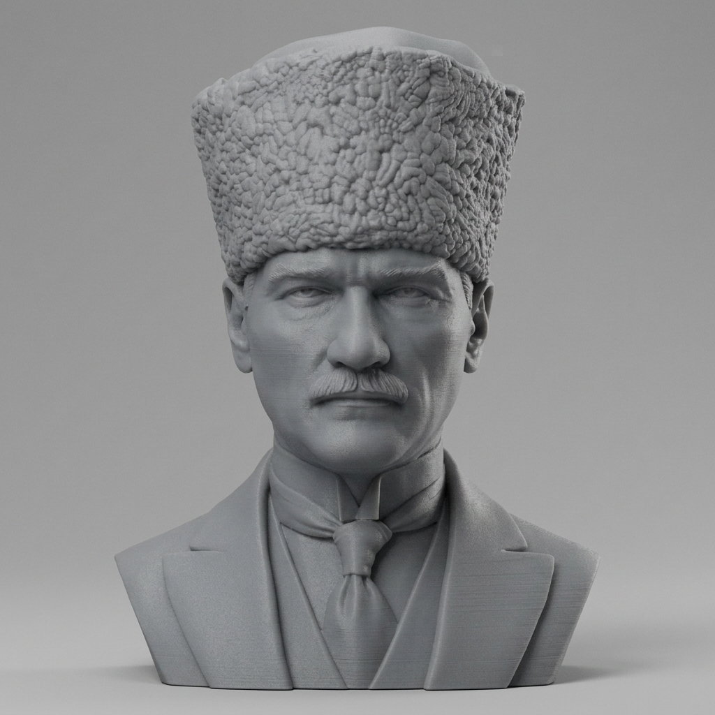 Mustafa Kemal Atat&uumlrk 3D Printable Bust 3D Model