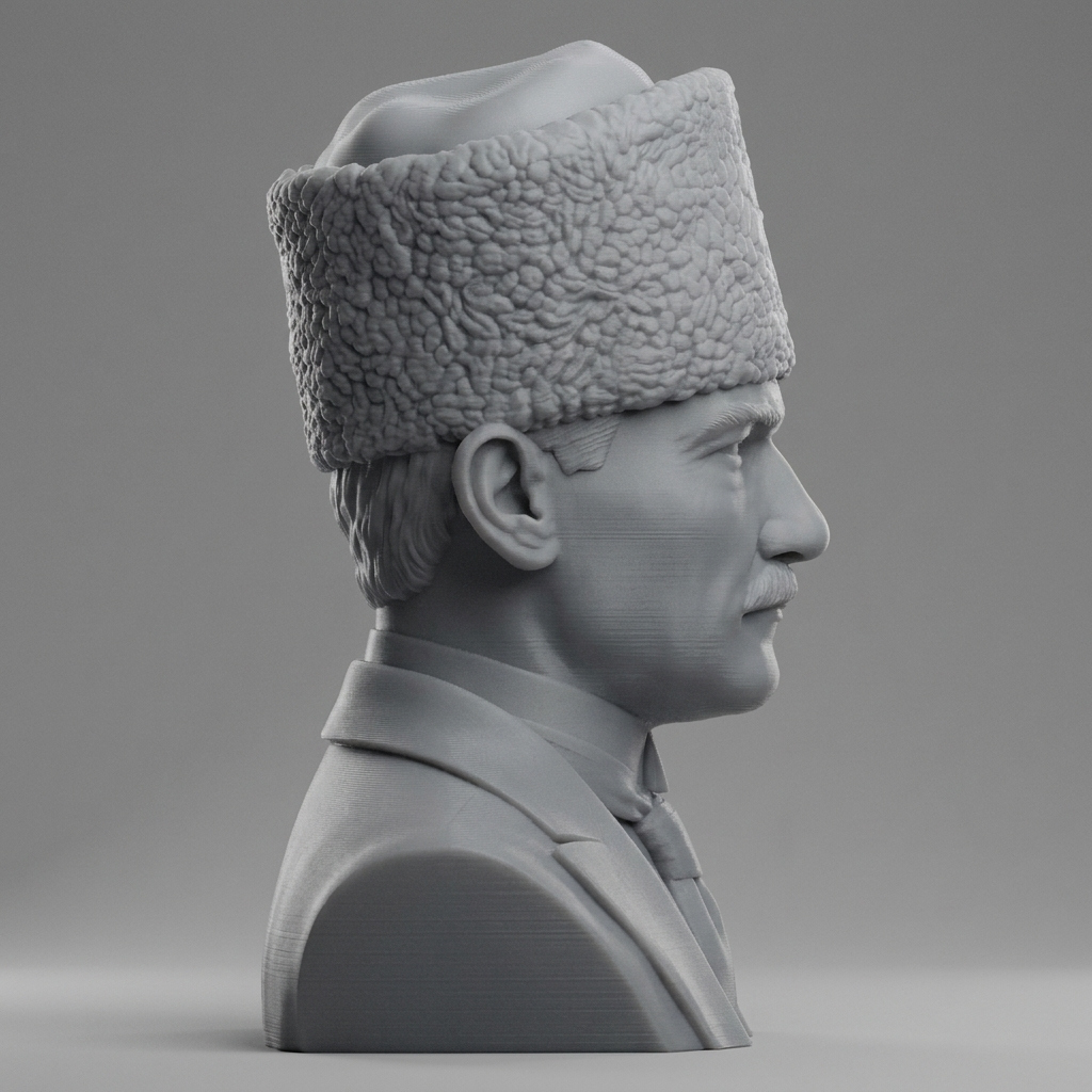 Mustafa Kemal Atatürk 3D Printable Bust 3D Model