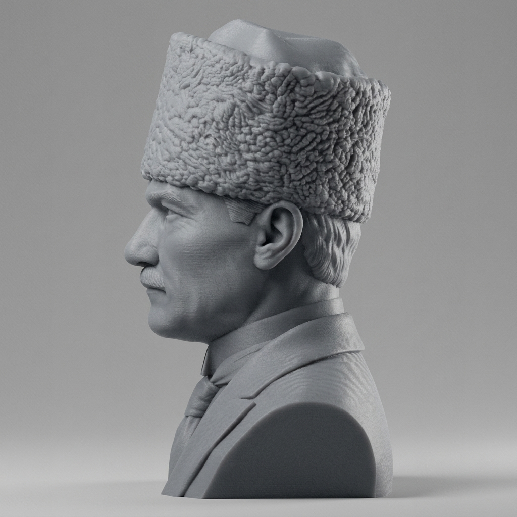 Mustafa Kemal Atat&uumlrk 3D Printable Bust 3D Model