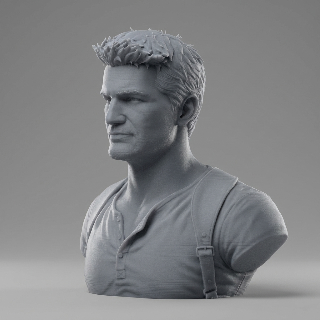 Nathan Drake Uncharted Character Bust 3D Model