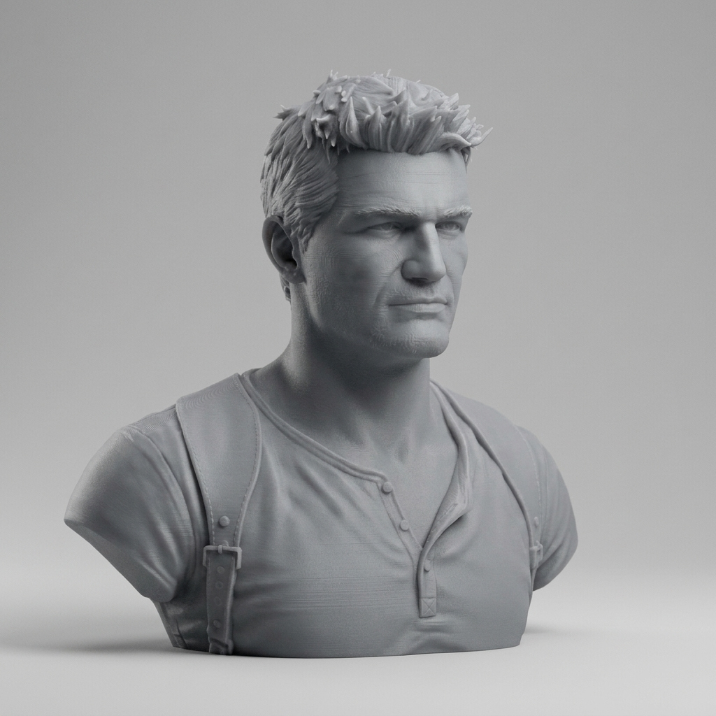 Nathan Drake Uncharted Character Bust 3D Model