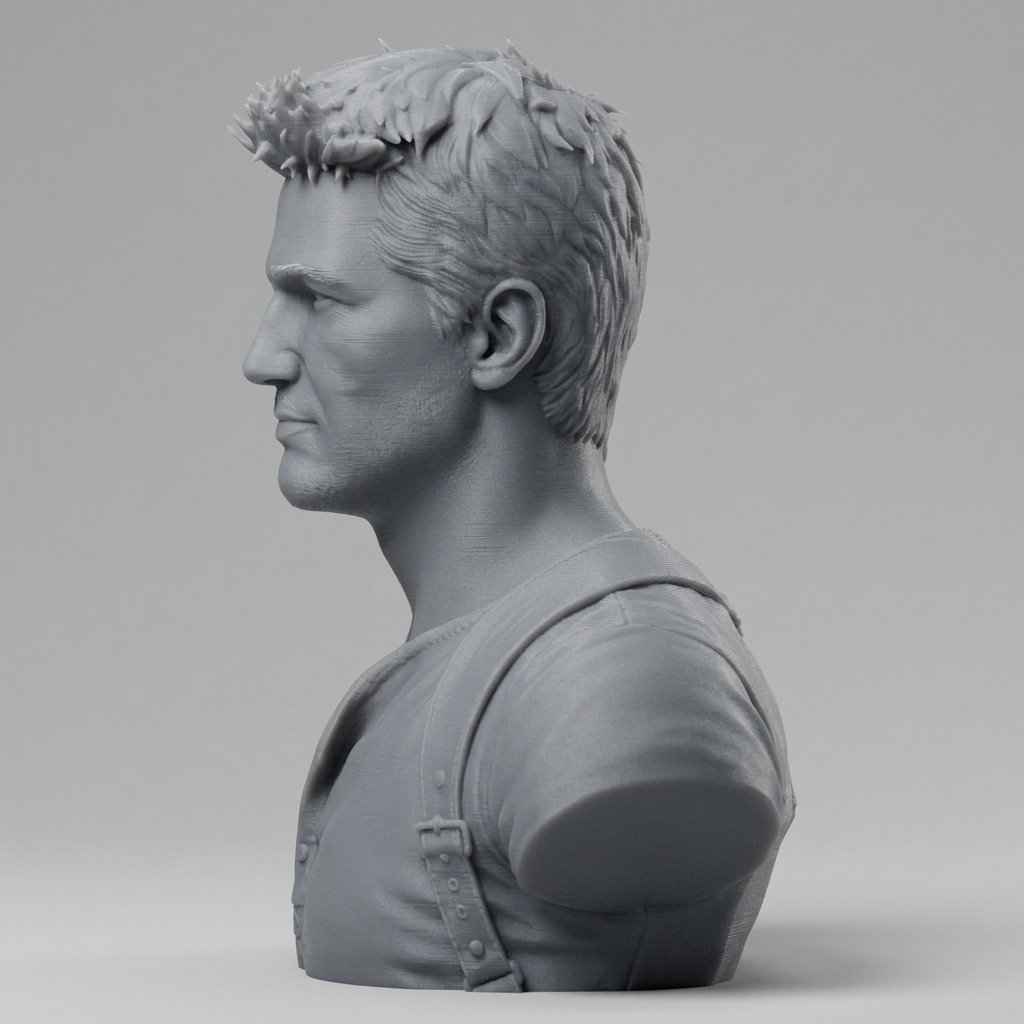 Nathan Drake Uncharted Character Bust 3D Model