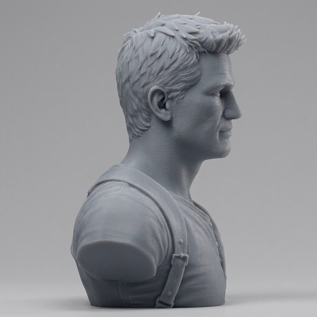 Nathan Drake Uncharted Character Bust 3D Model