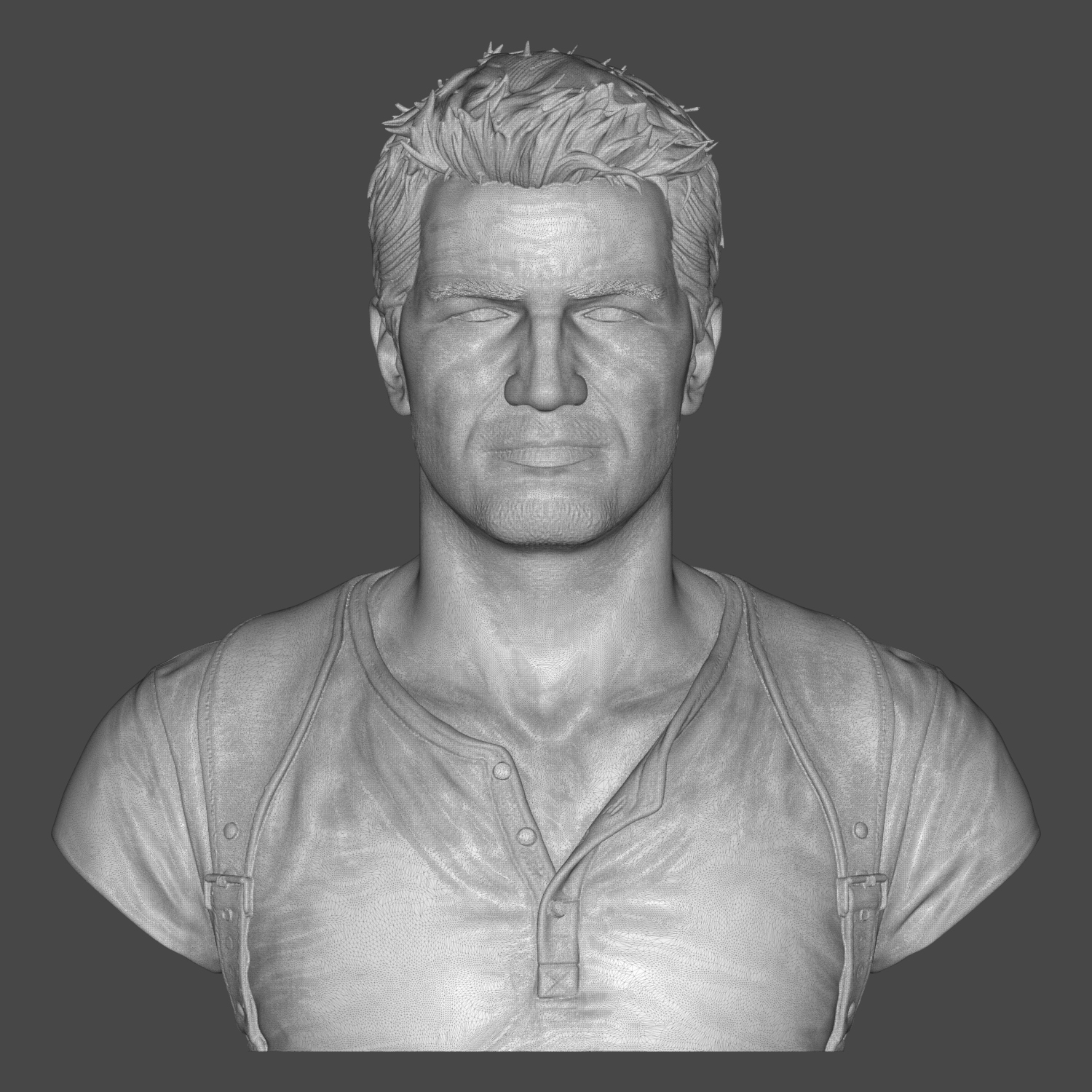 Nathan Drake Uncharted Character Bust 3D Model