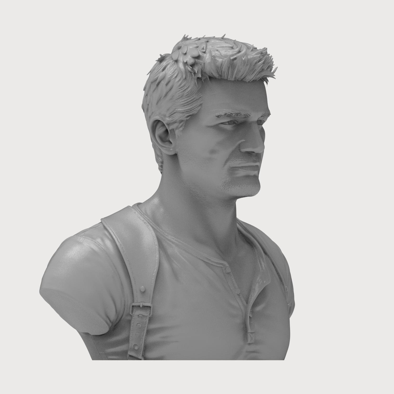 Nathan Drake Uncharted Character Bust 3D Model