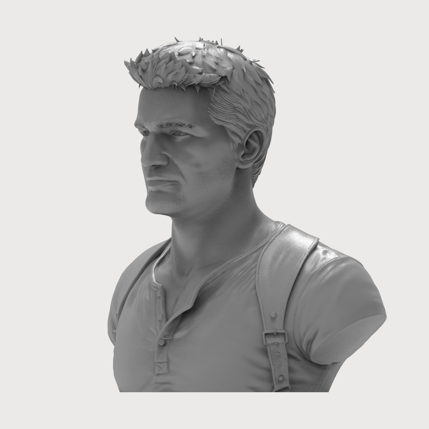 Nathan Drake Uncharted Character Bust 3D Model
