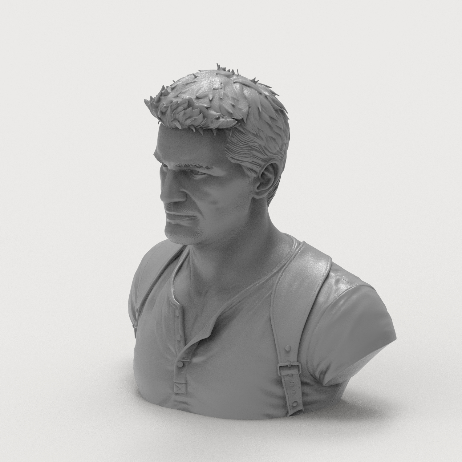 Nathan Drake Uncharted Character Bust 3D Model