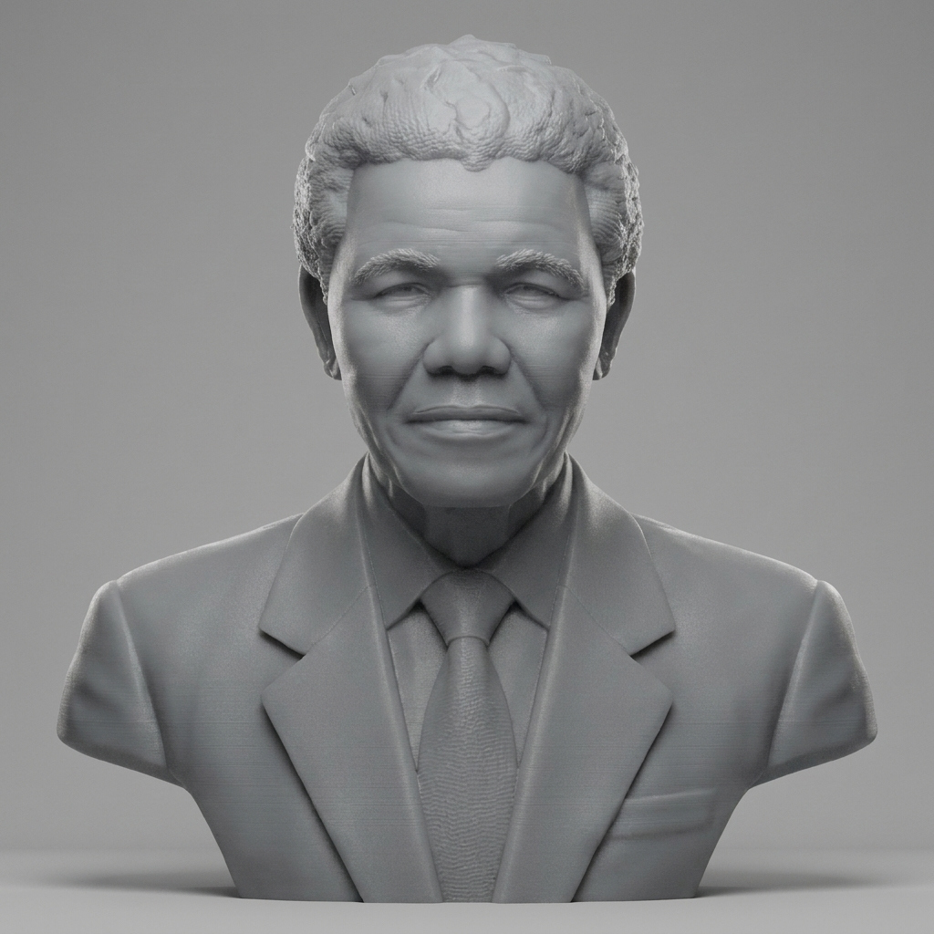 Nelson Mandela Bust 3D Model