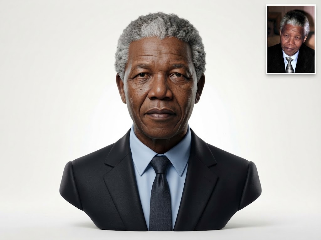 Nelson Mandela Bust 3D Model