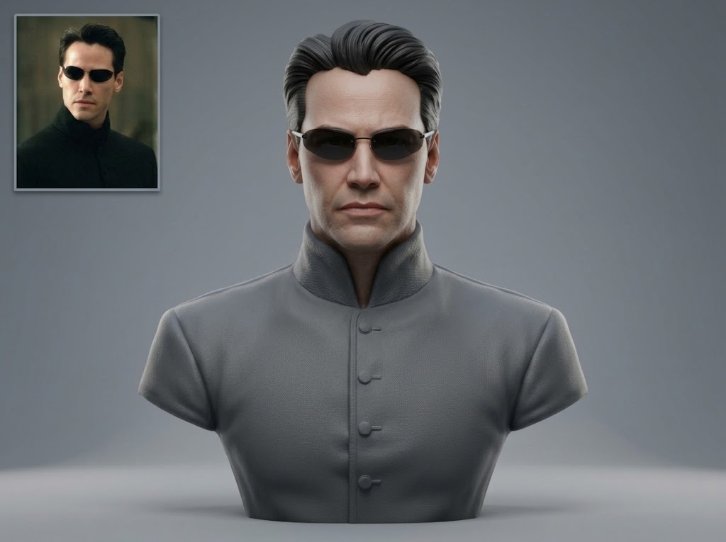 Neo The Matrix 3D Printable Bust 3D Model