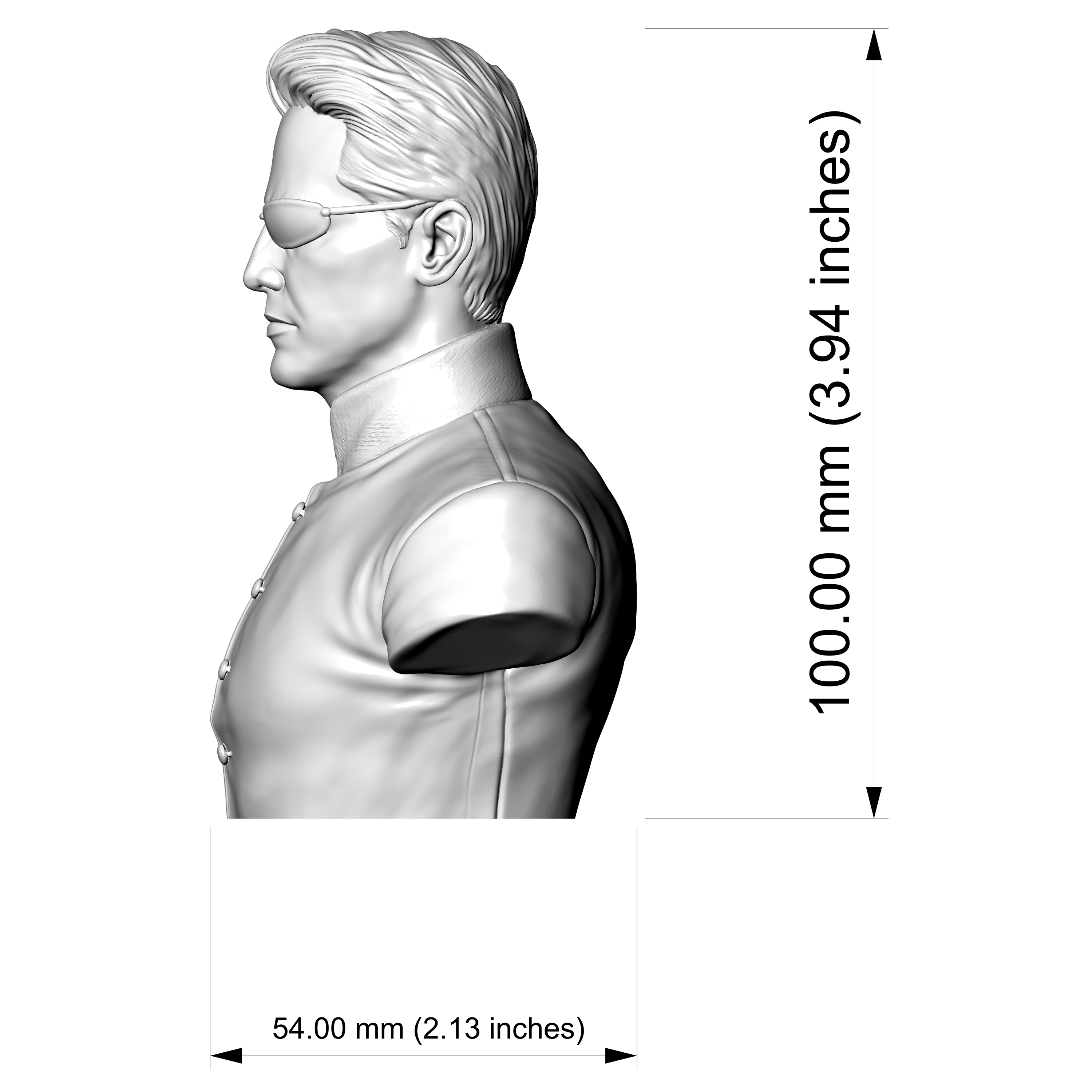 Neo The Matrix 3D Printable Bust 3D Model