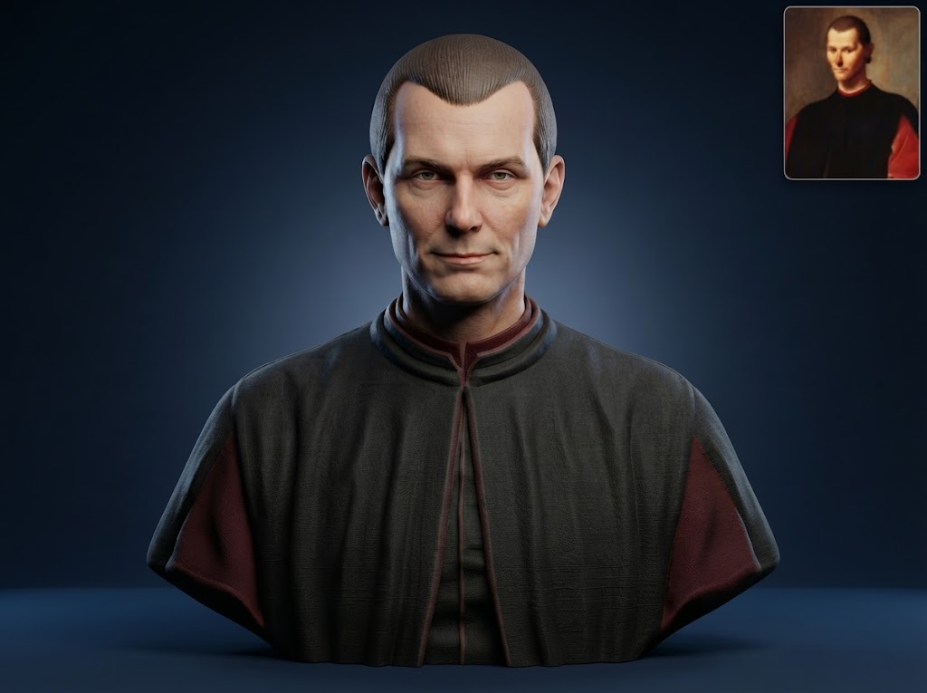 Niccol&ograve Machiavelli Bust 3D Printable 3D Model