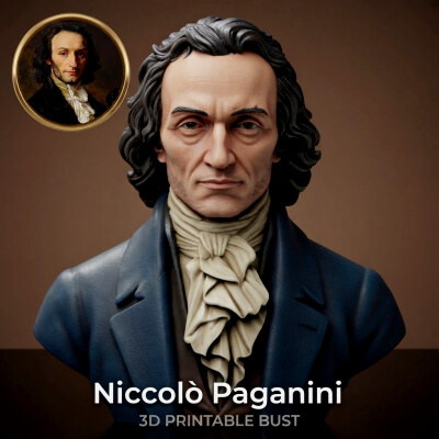 Niccolò Paganini 3D Printable Bust