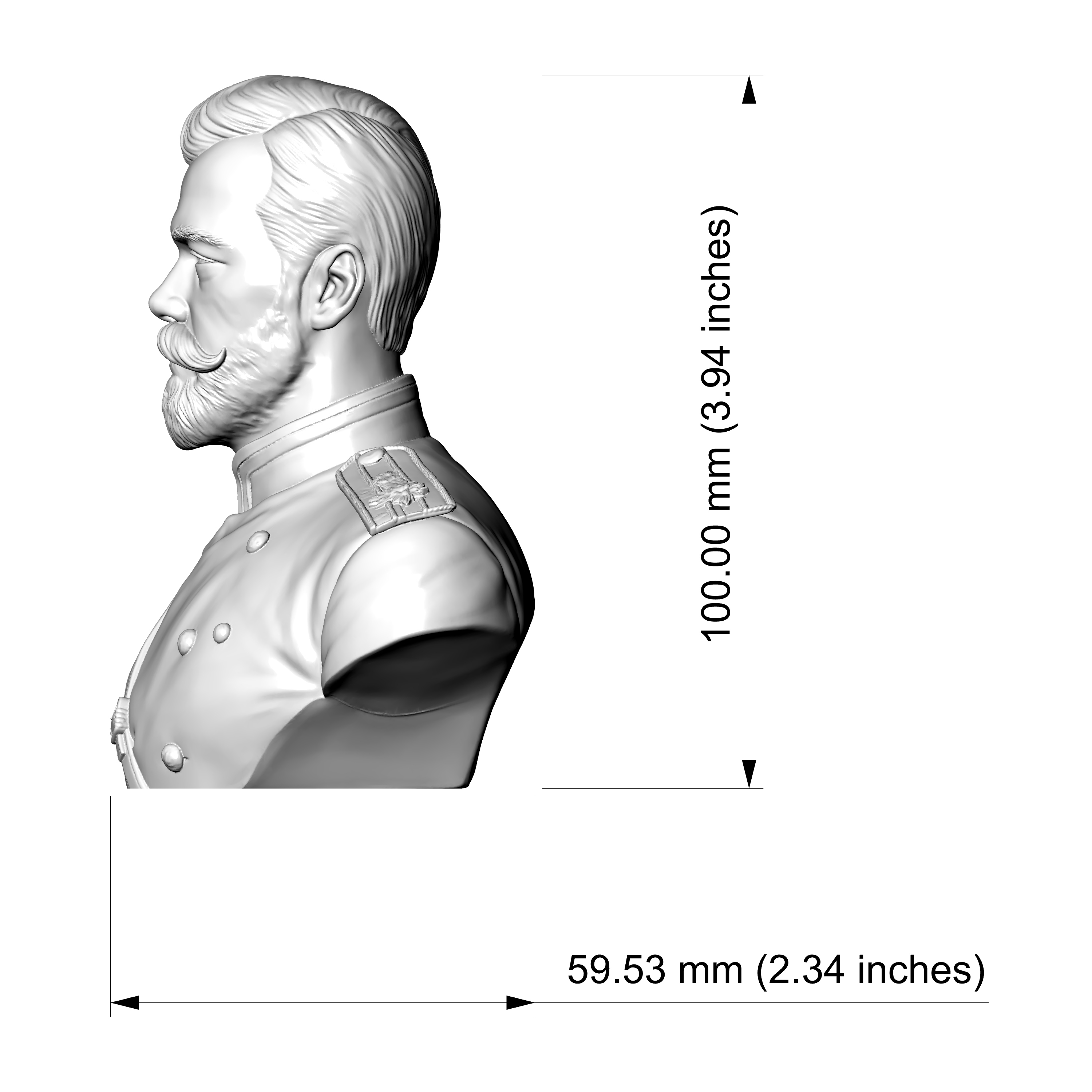 Nicholas II Last 3D Printable Bust 3D Model