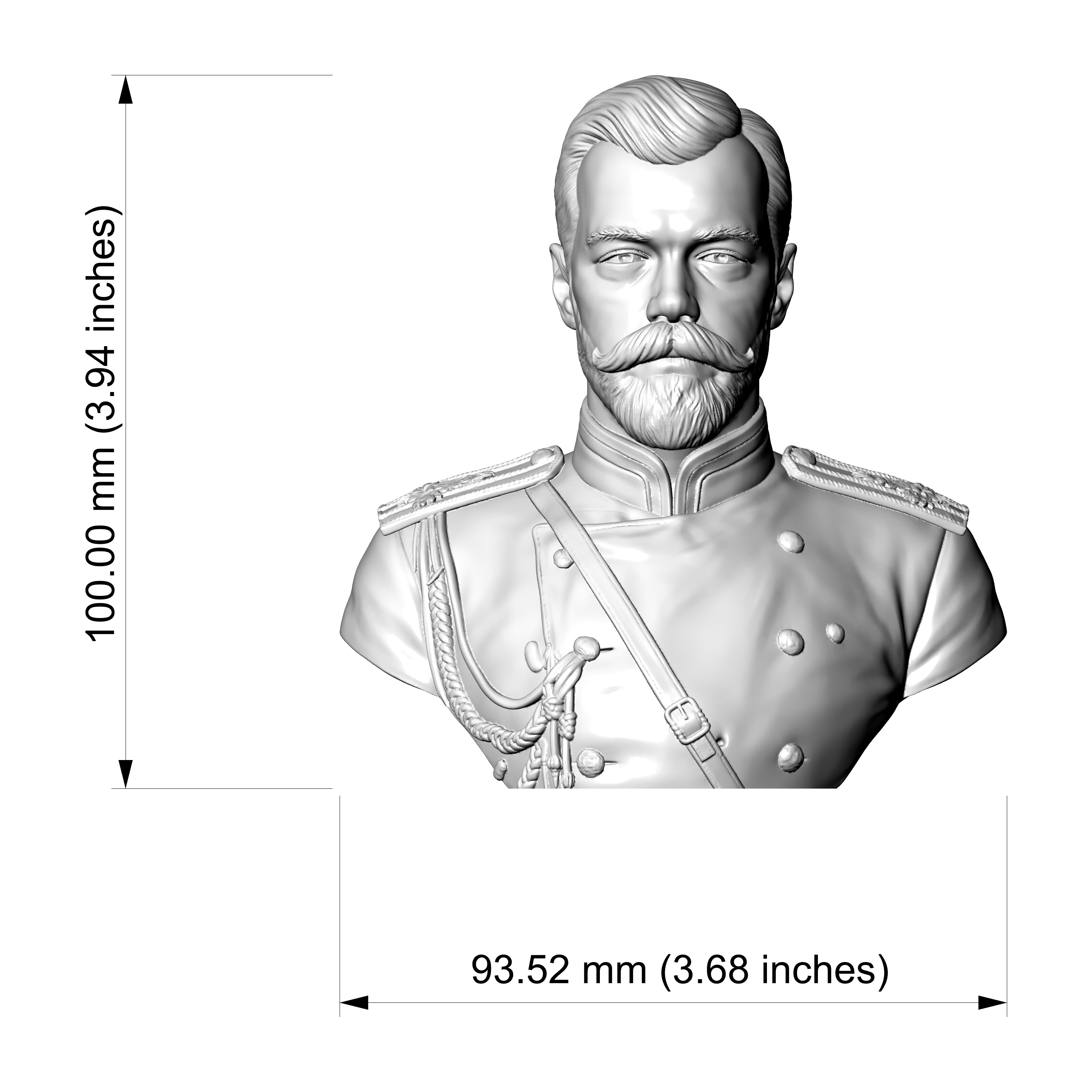Nicholas II Last 3D Printable Bust 3D Model