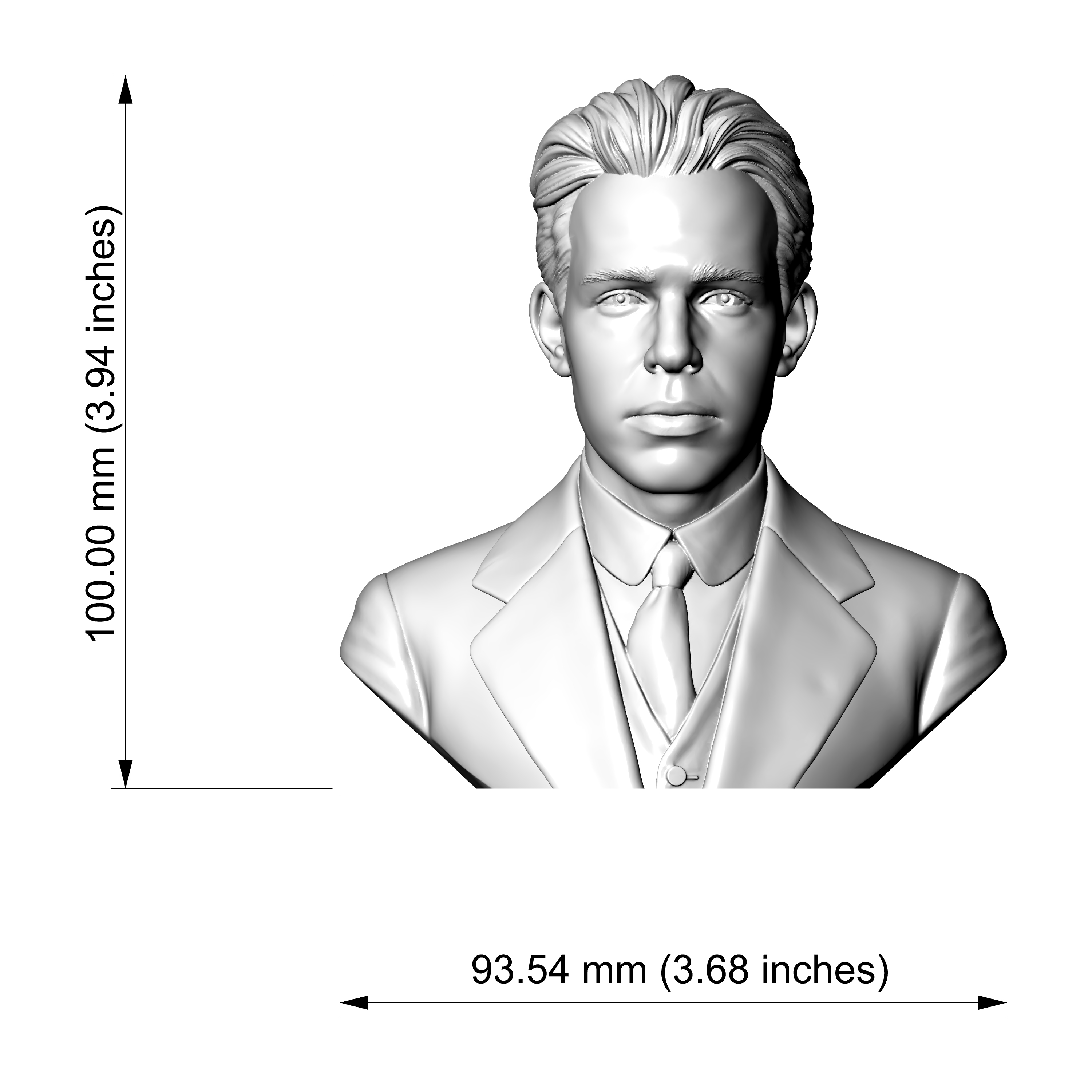 Niels Bohr 3d Printable Bust 3D Model