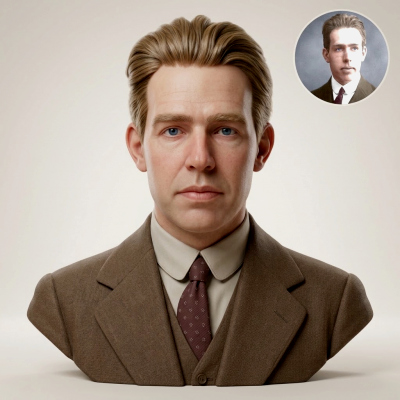 Niels Bohr 3d Printable Bust 3D Model