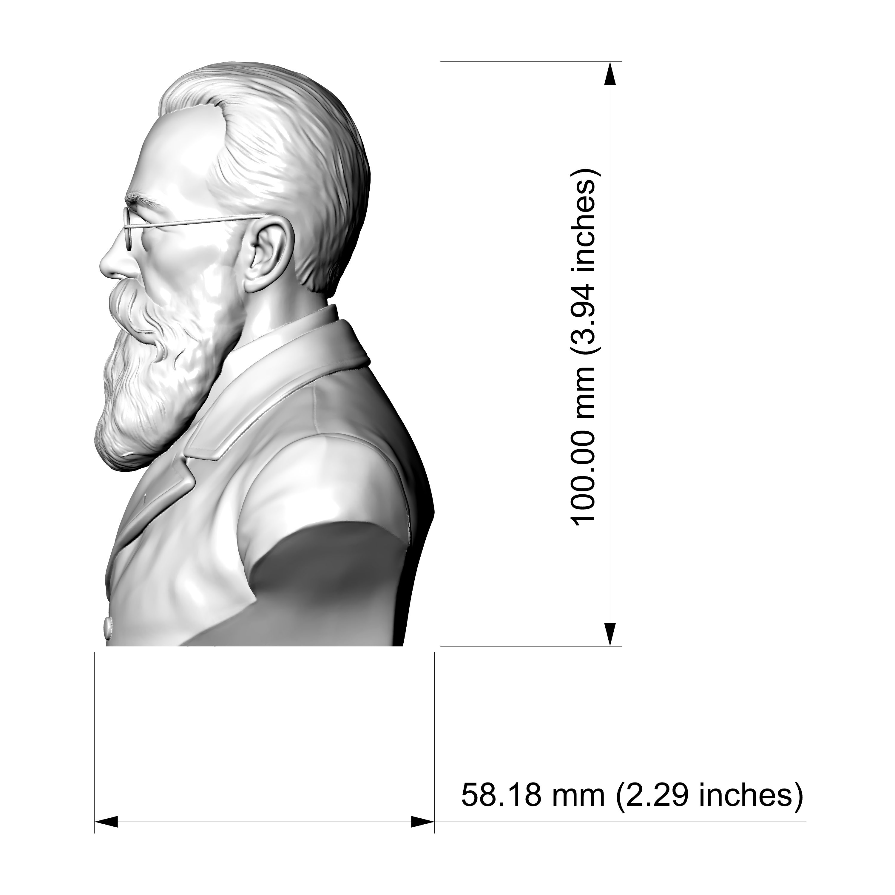 Nikolai Rimsky-Korsakov Bust 3D Printable Bust 3D Model