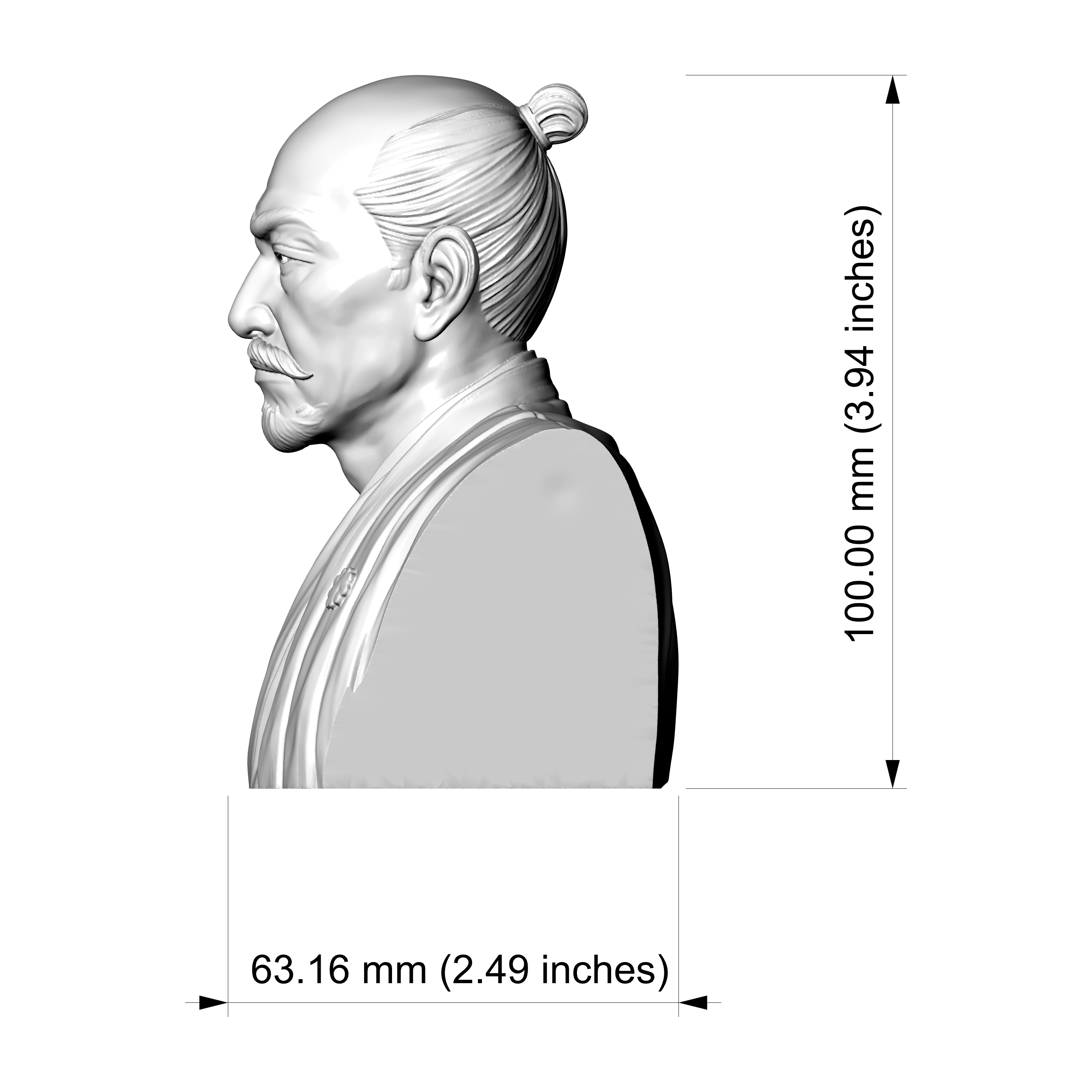 Oda Nobunaga 3D Printable Bust 3D Model