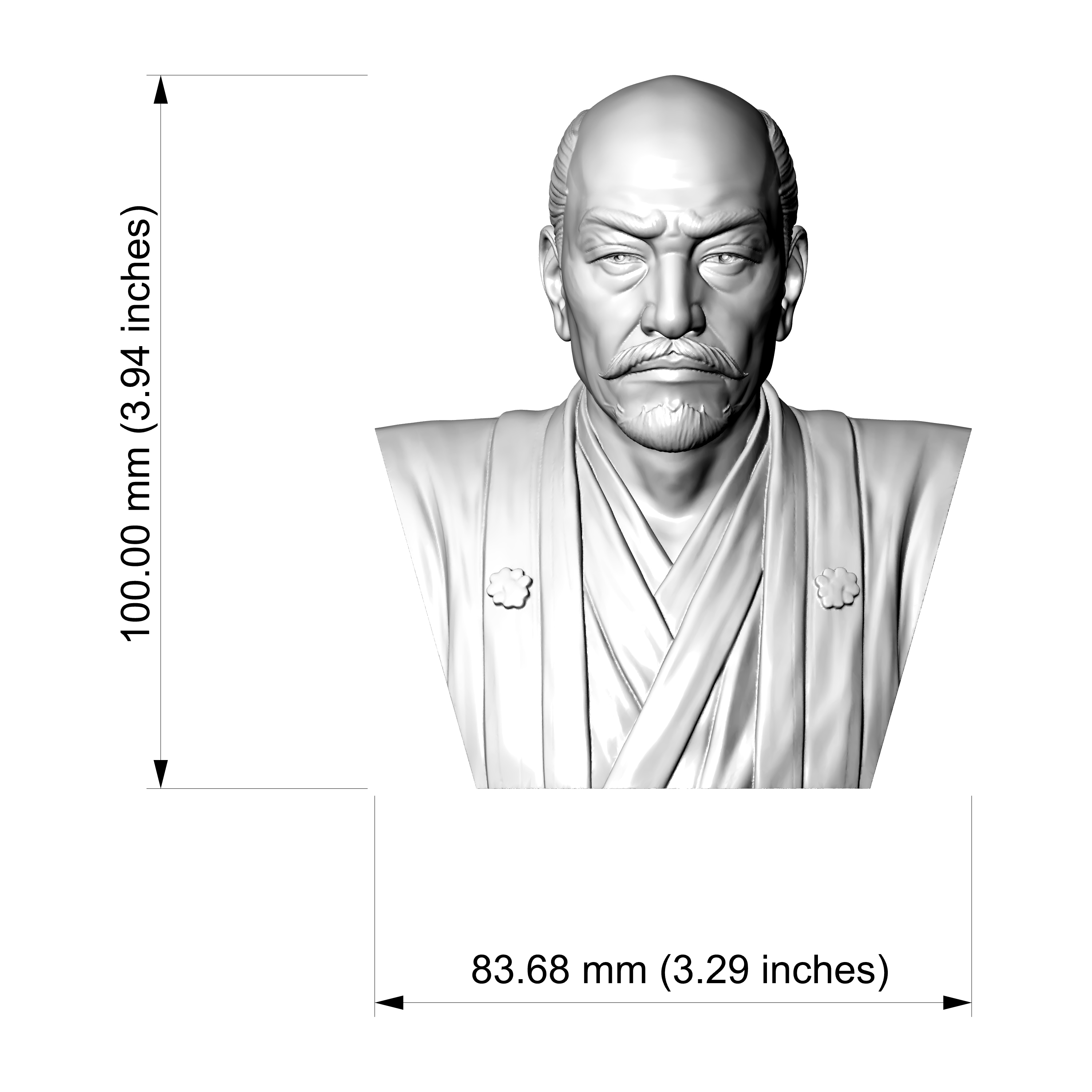 Oda Nobunaga 3D Printable Bust 3D Model