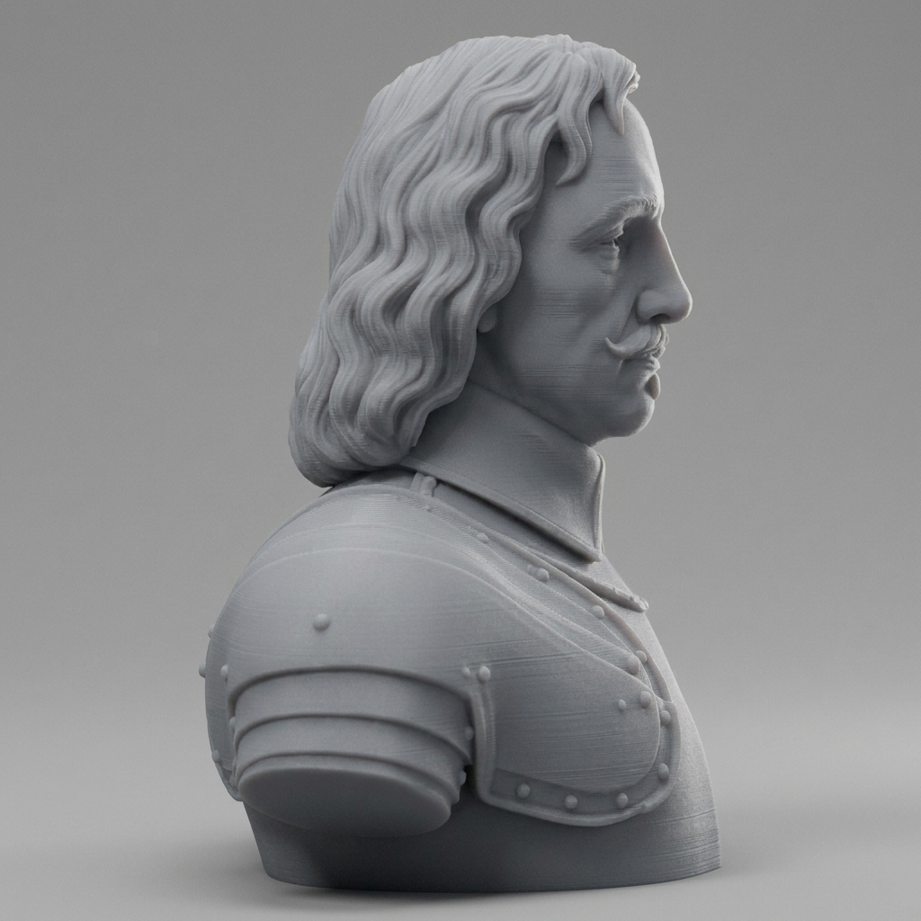 Oliver Cromwell Lord Protector Historical Bust 3D Model