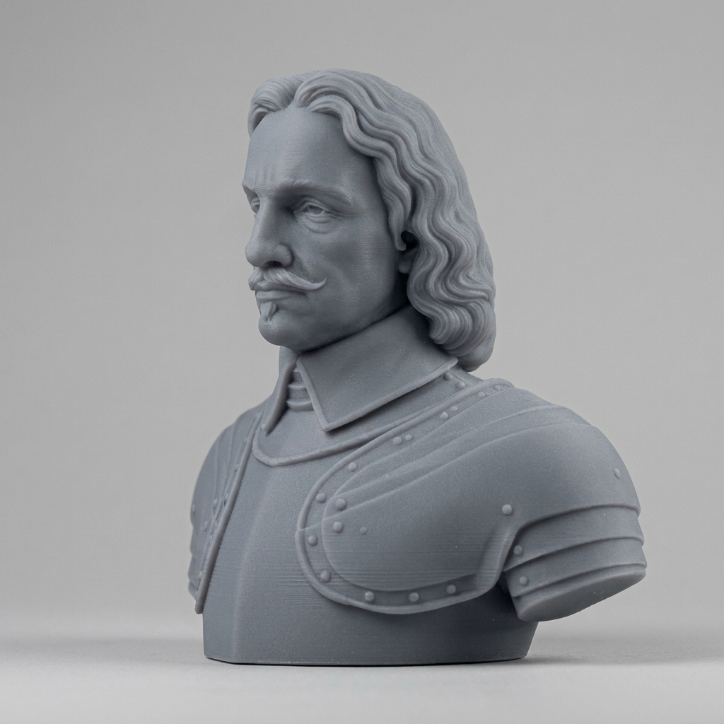 Oliver Cromwell Lord Protector Historical Bust 3D Model