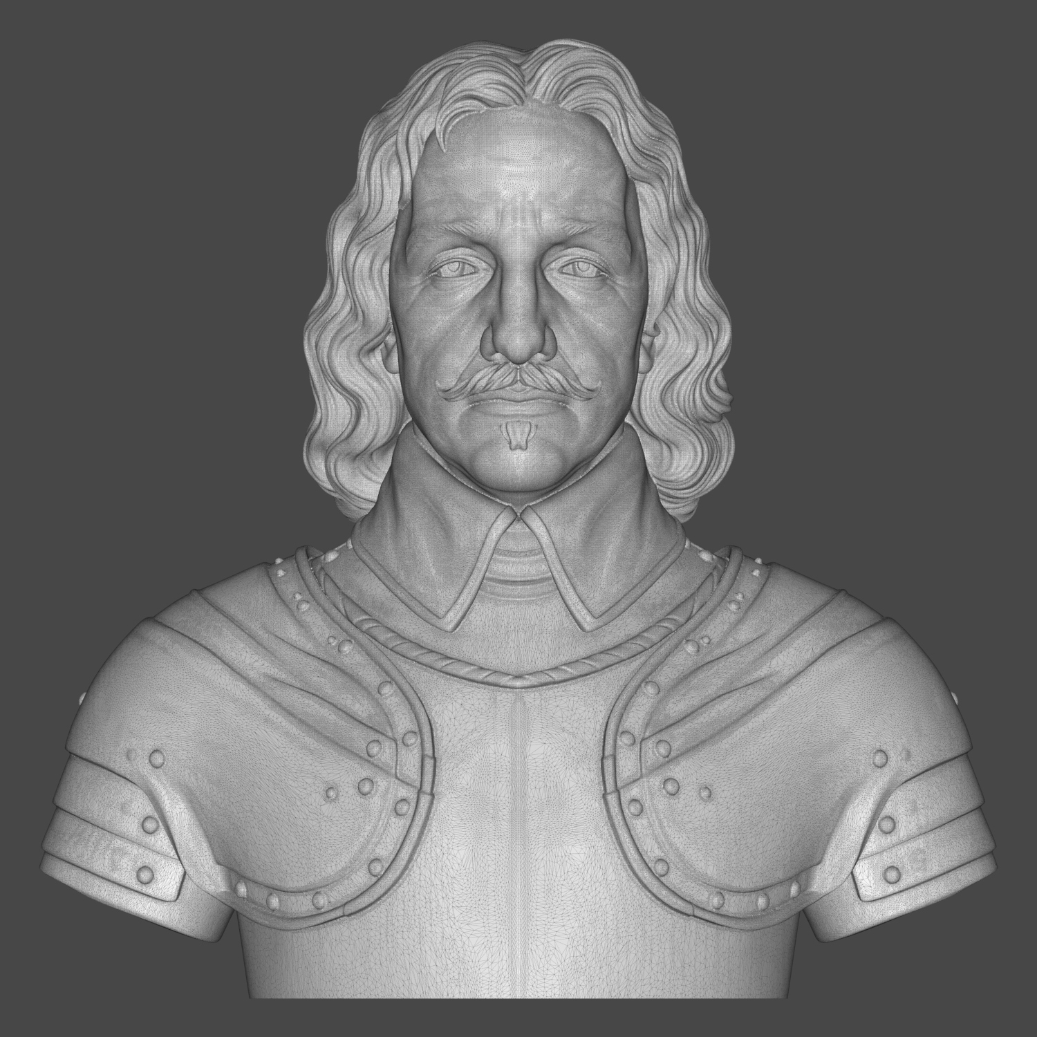 Oliver Cromwell Lord Protector Historical Bust 3D Model