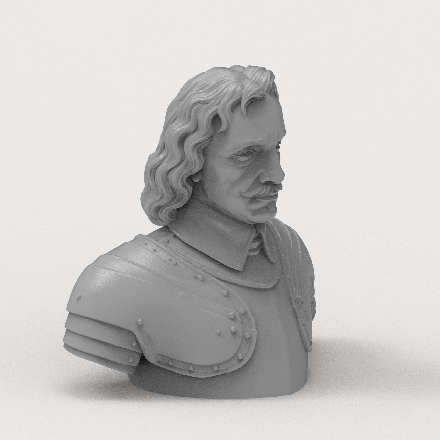 Oliver Cromwell Lord Protector Historical Bust 3D Model