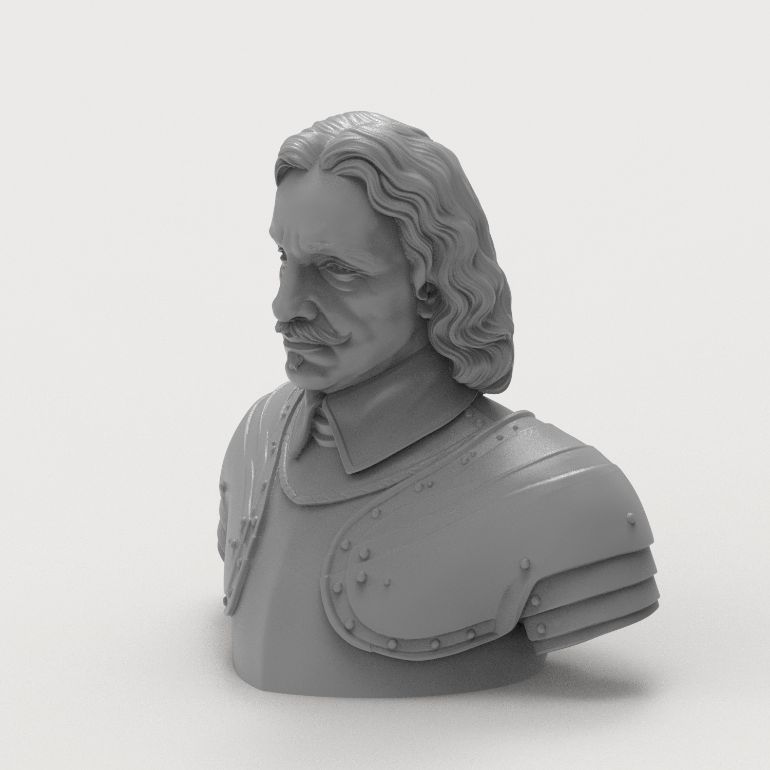 Oliver Cromwell Lord Protector Historical Bust 3D Model