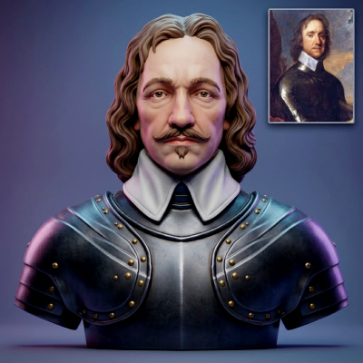 Oliver Cromwell Lord Protector Historical Bust