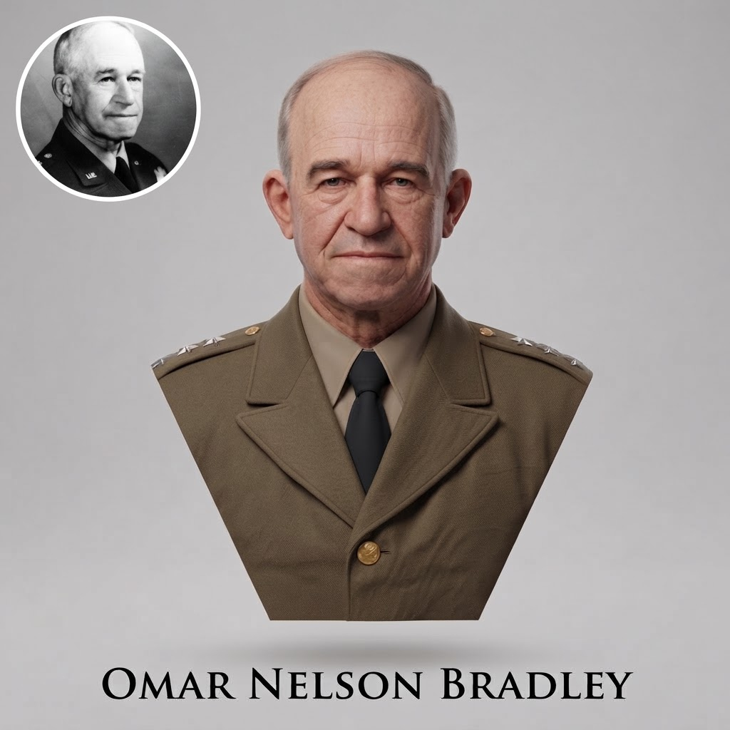 Omar Nelson Bradley 3D Printable Bust 3D Model