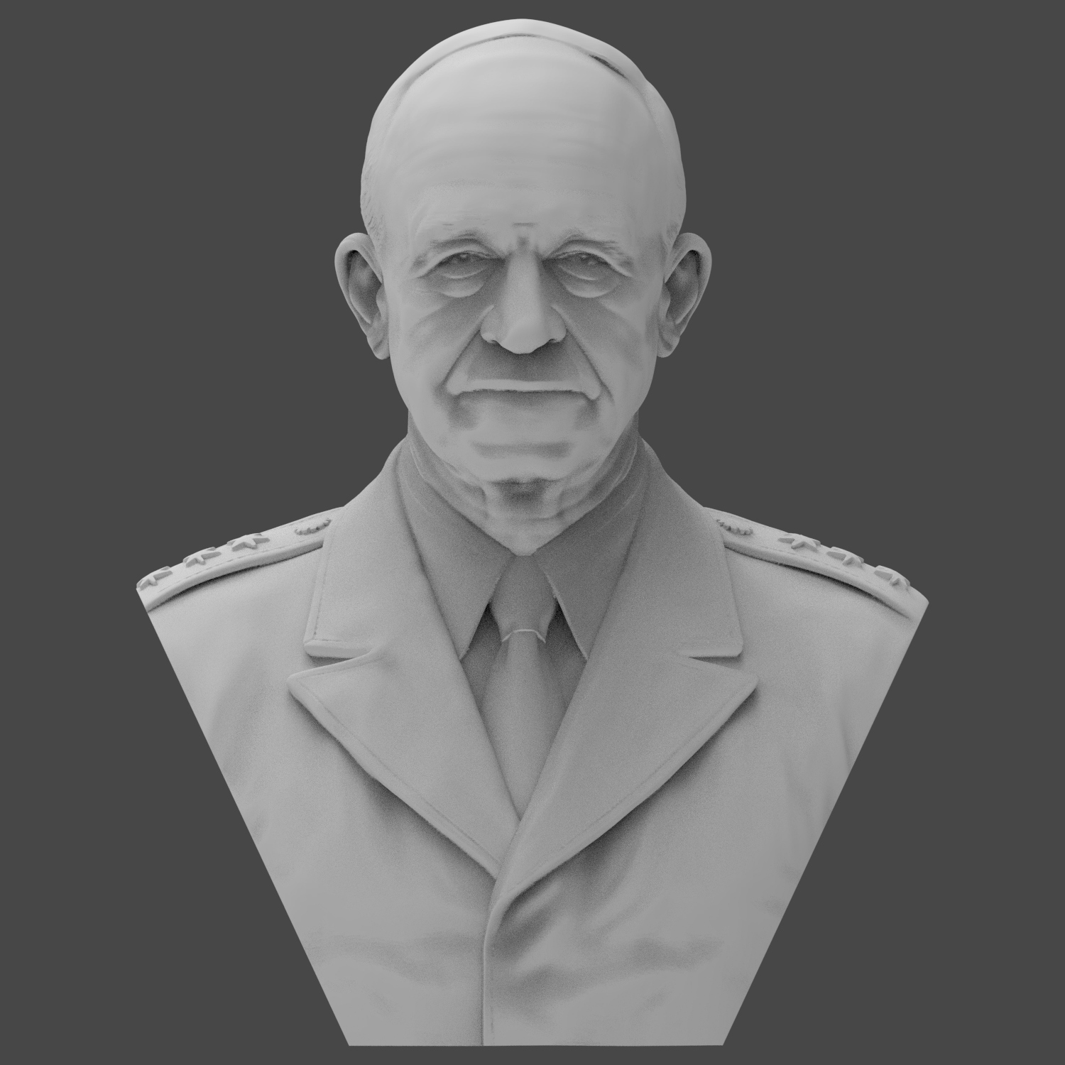 Omar Nelson Bradley 3D Printable Bust 3D Model