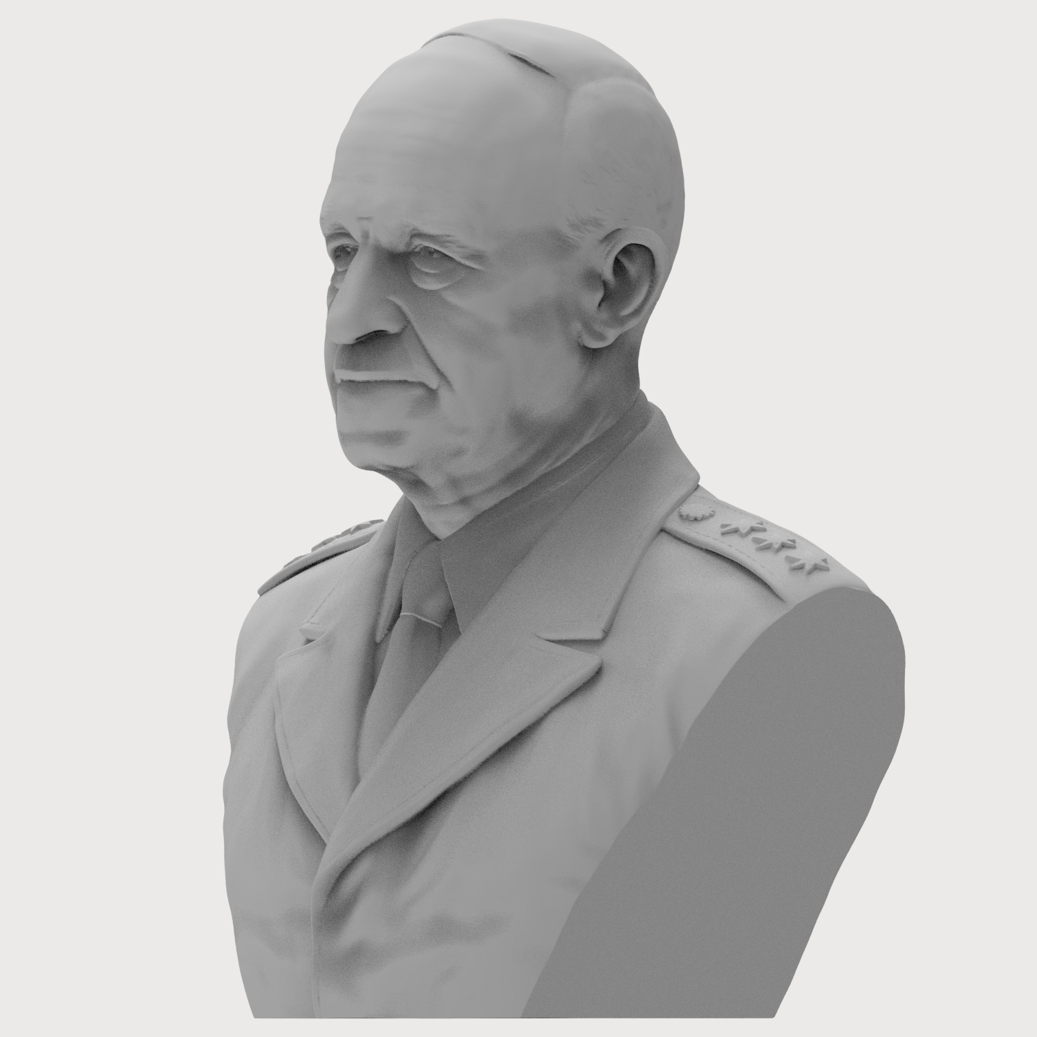 Omar Nelson Bradley 3D Printable Bust 3D Model