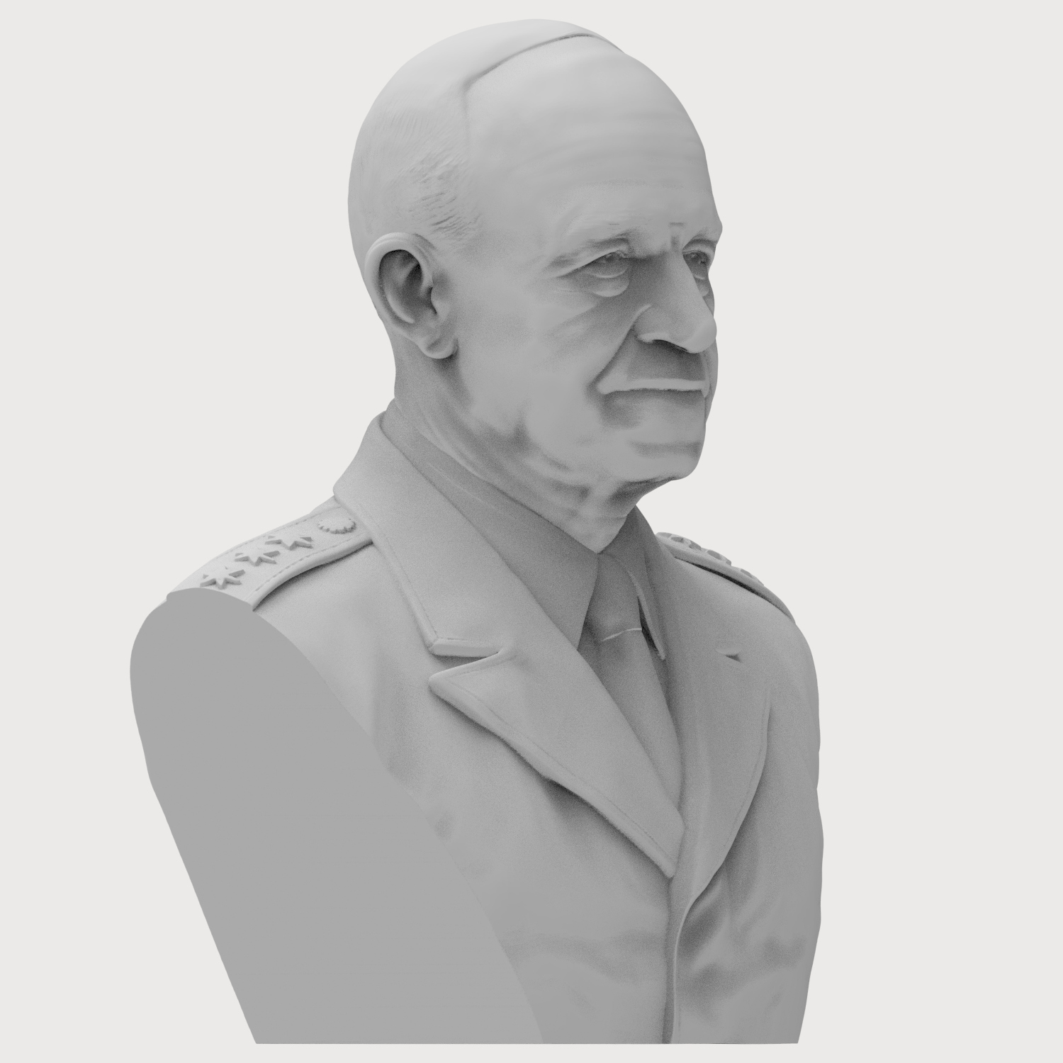 Omar Nelson Bradley 3D Printable Bust 3D Model