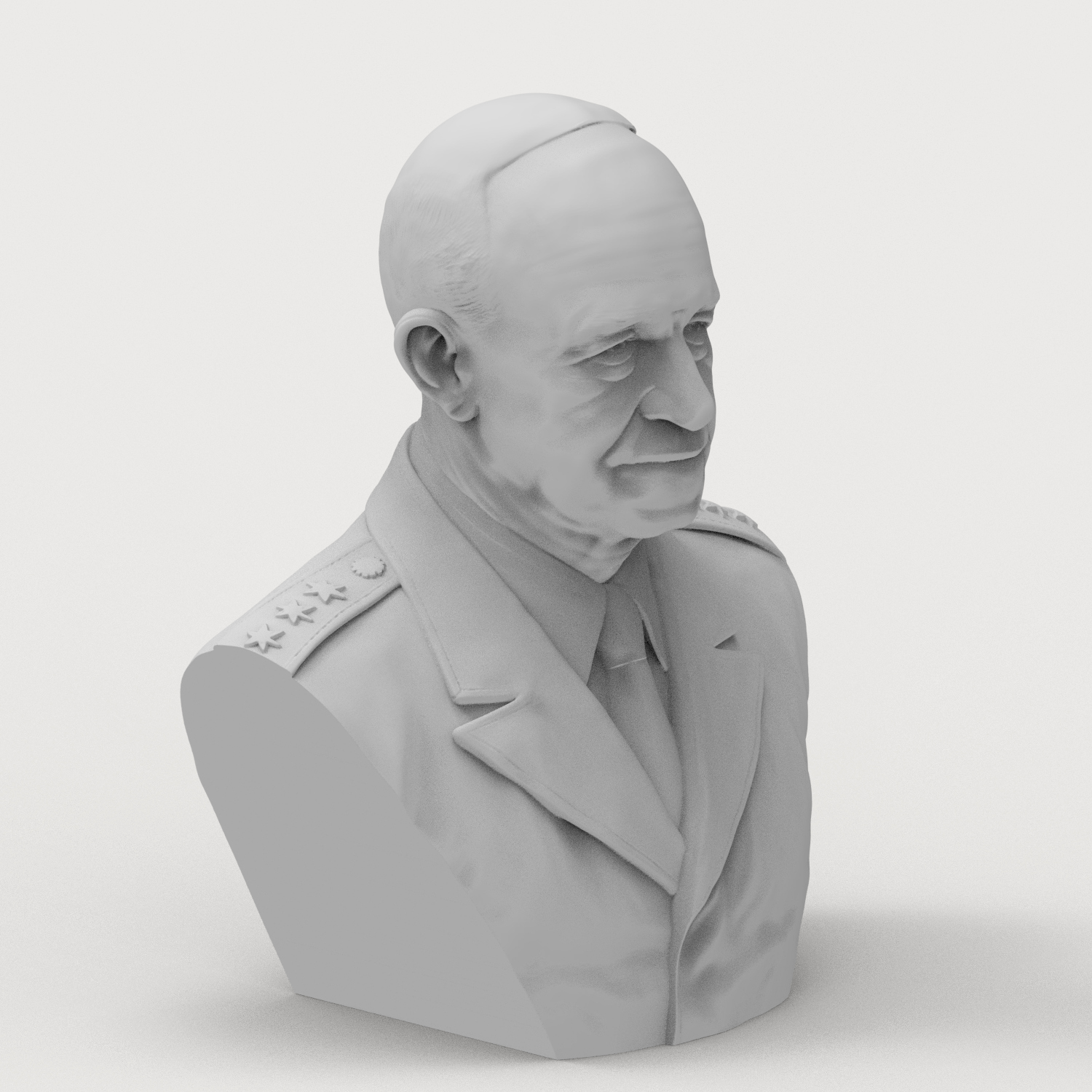 Omar Nelson Bradley 3D Printable Bust 3D Model