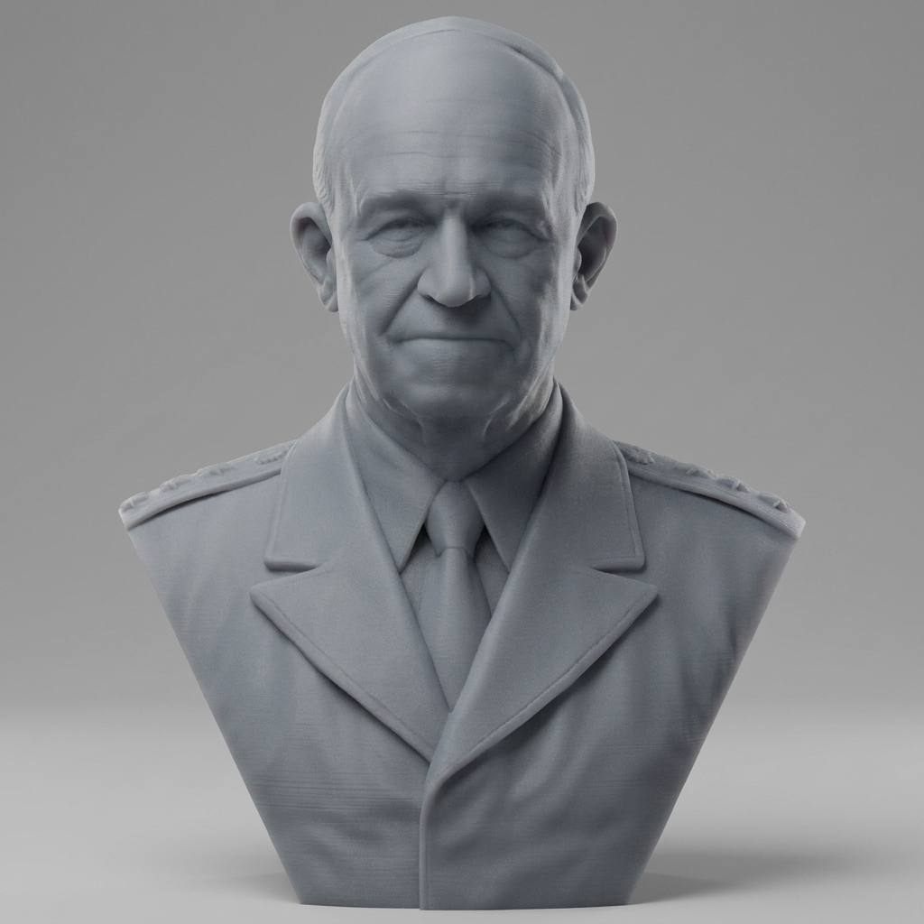 Omar Nelson Bradley 3D Printable Bust 3D Model
