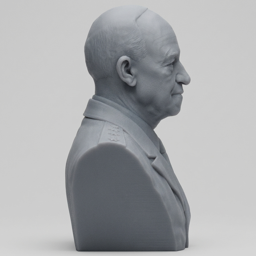 Omar Nelson Bradley 3D Printable Bust 3D Model