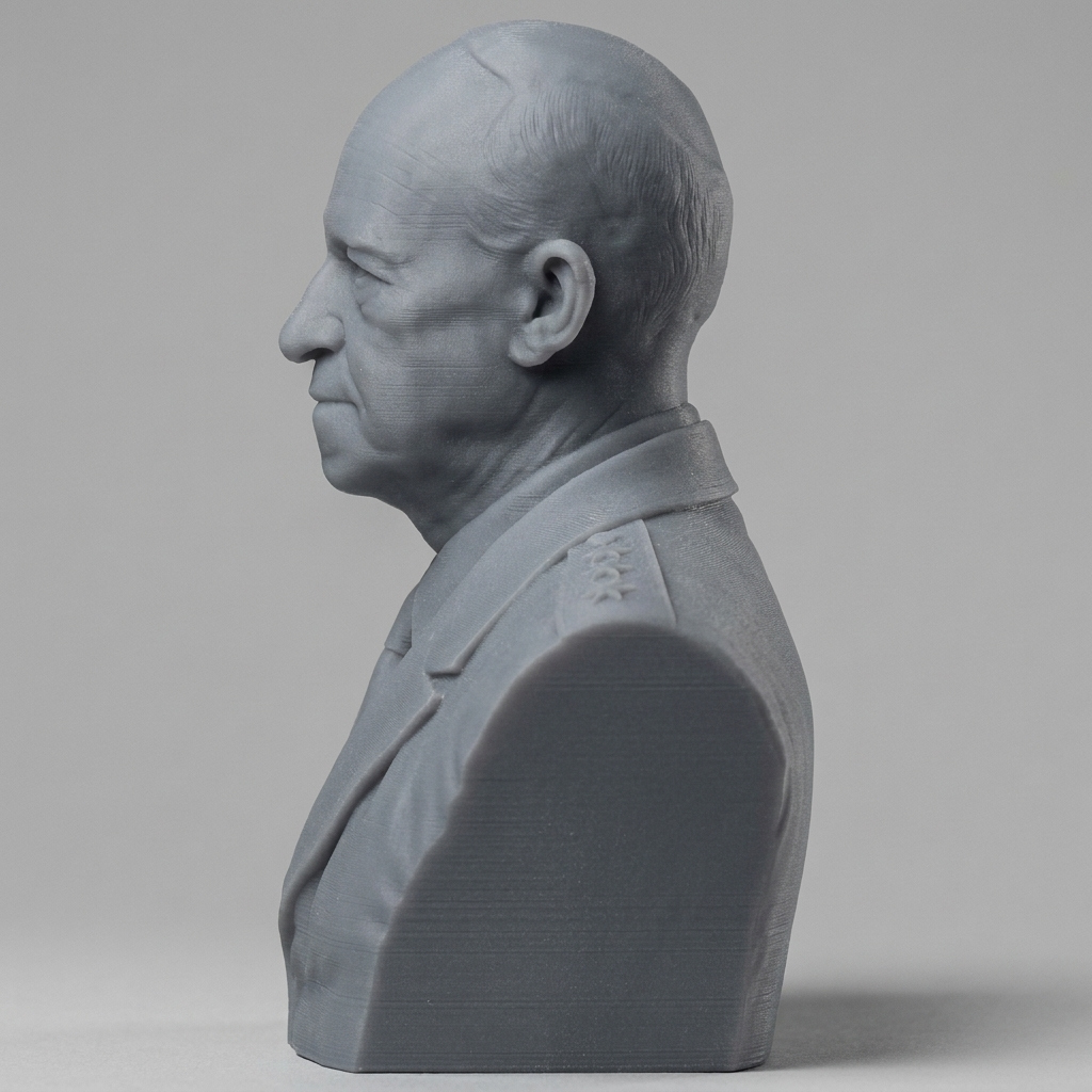 Omar Nelson Bradley 3D Printable Bust 3D Model
