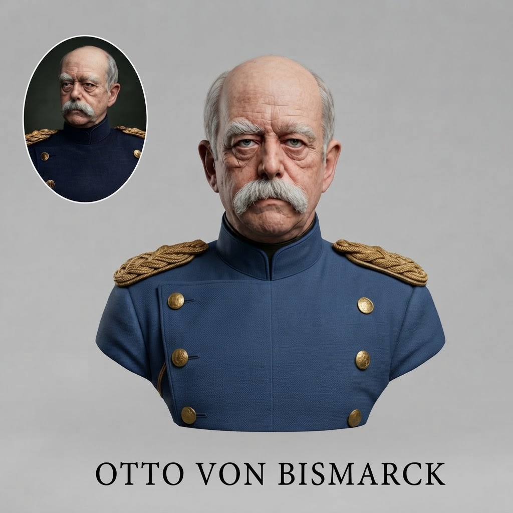 Otto von Bismarck 3D Printable Bust 3D Model