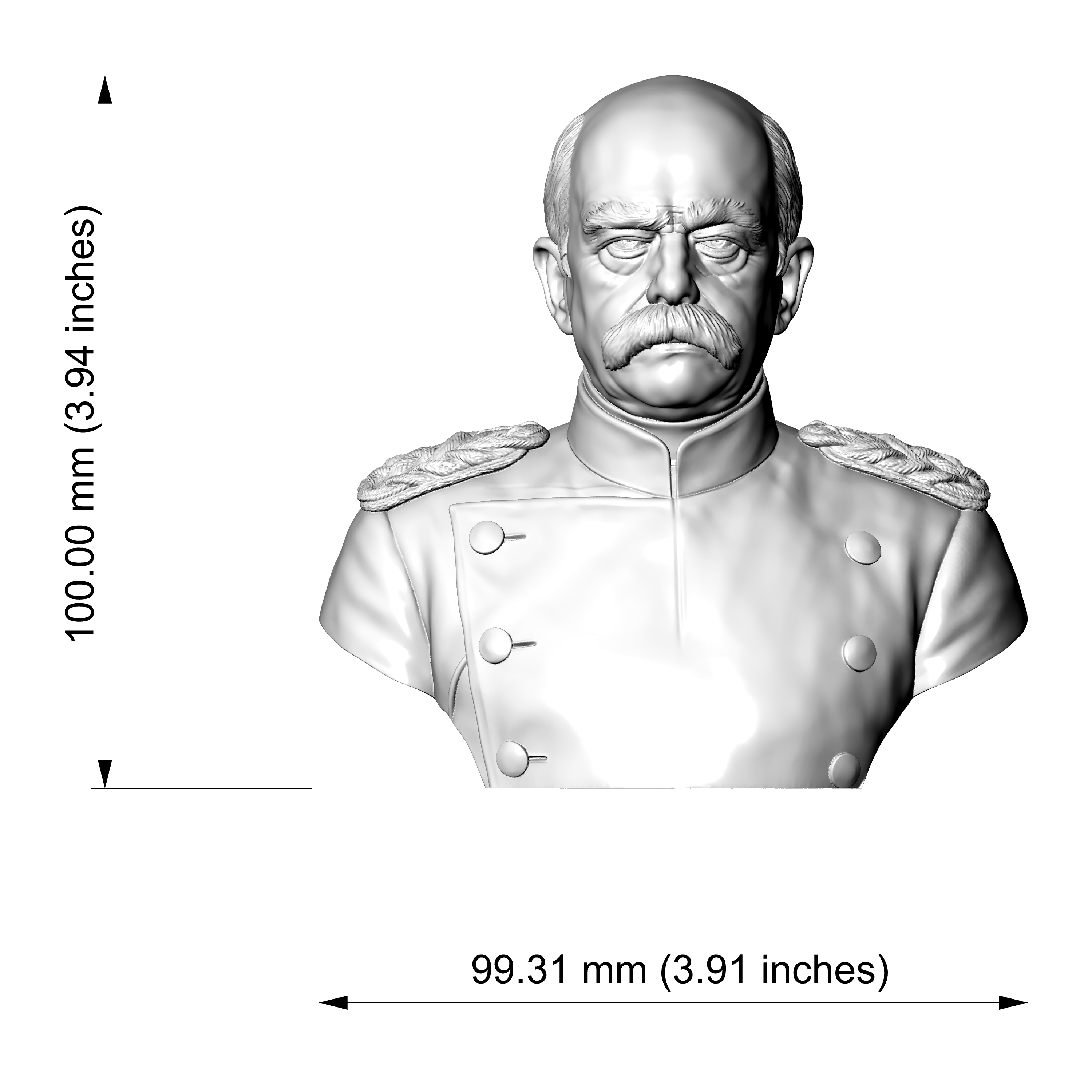 Otto von Bismarck 3D Printable Bust 3D Model
