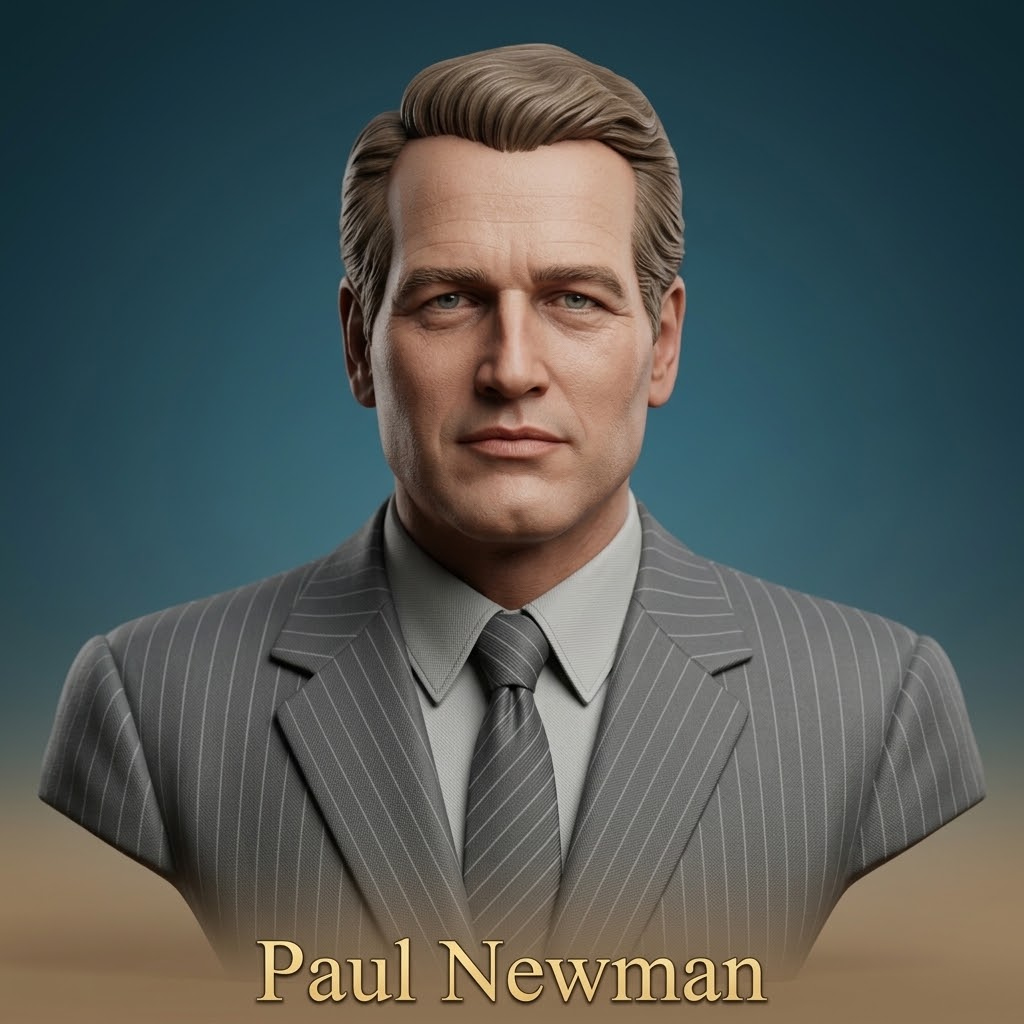 Paul Newman 3D Printable Bust 3D Model