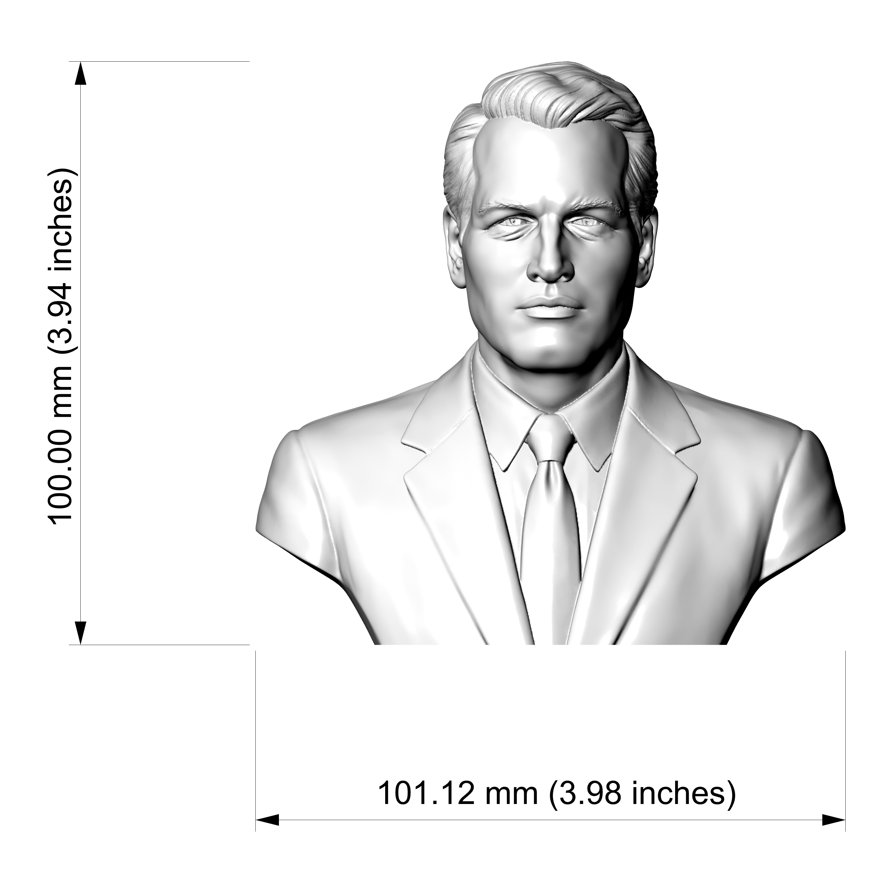 Paul Newman 3D Printable Bust 3D Model