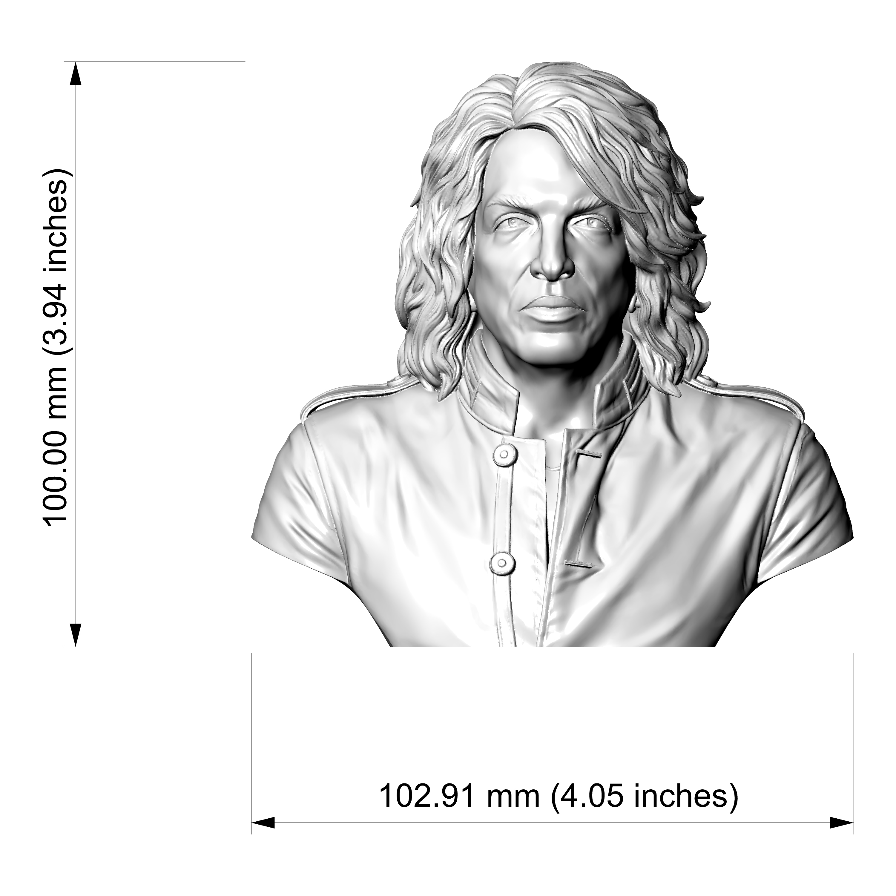 Paul Stanley 3D Printable Bust 3D Model