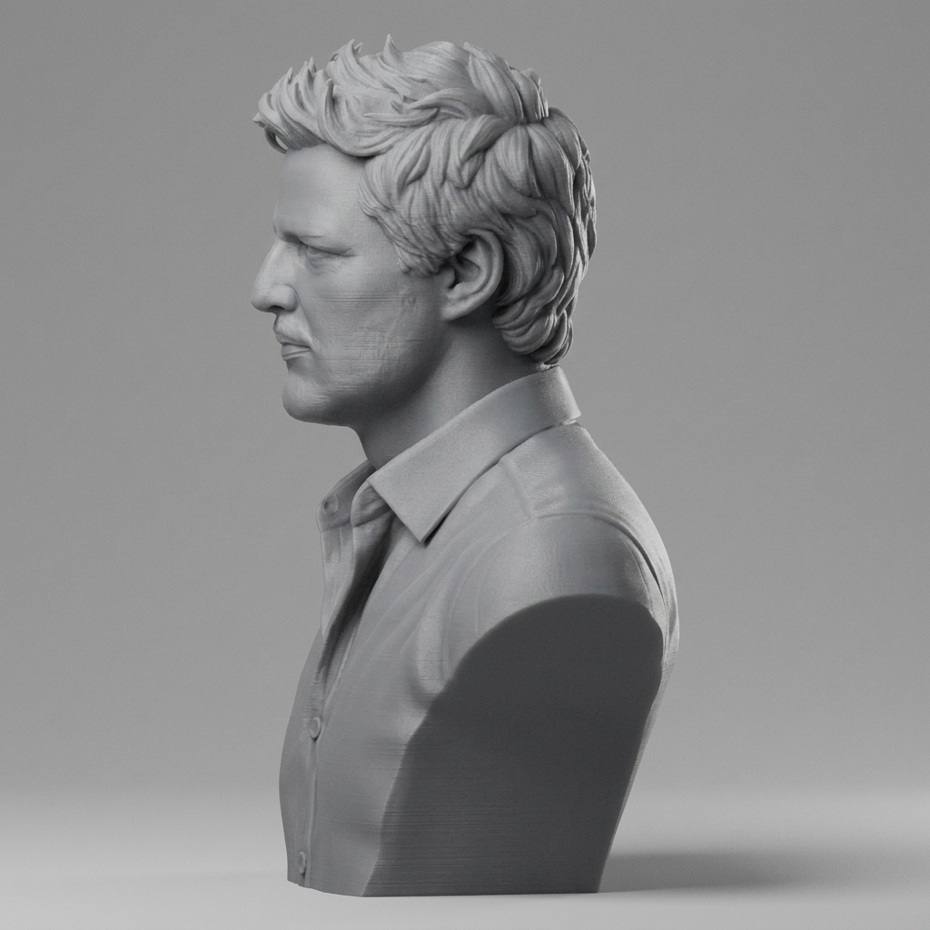 Pedro Pascal 3D Printable Bust 3D Model