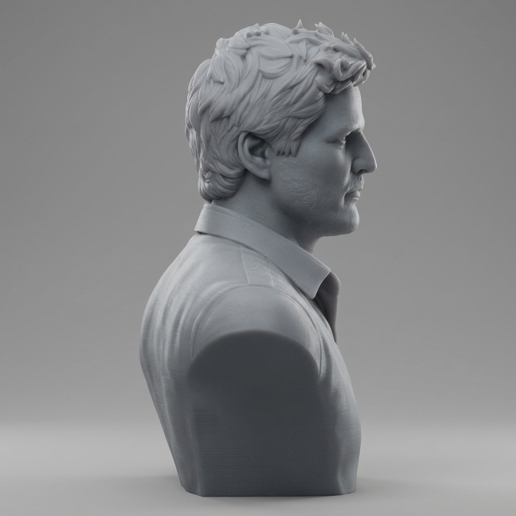 Pedro Pascal 3D Printable Bust 3D Model