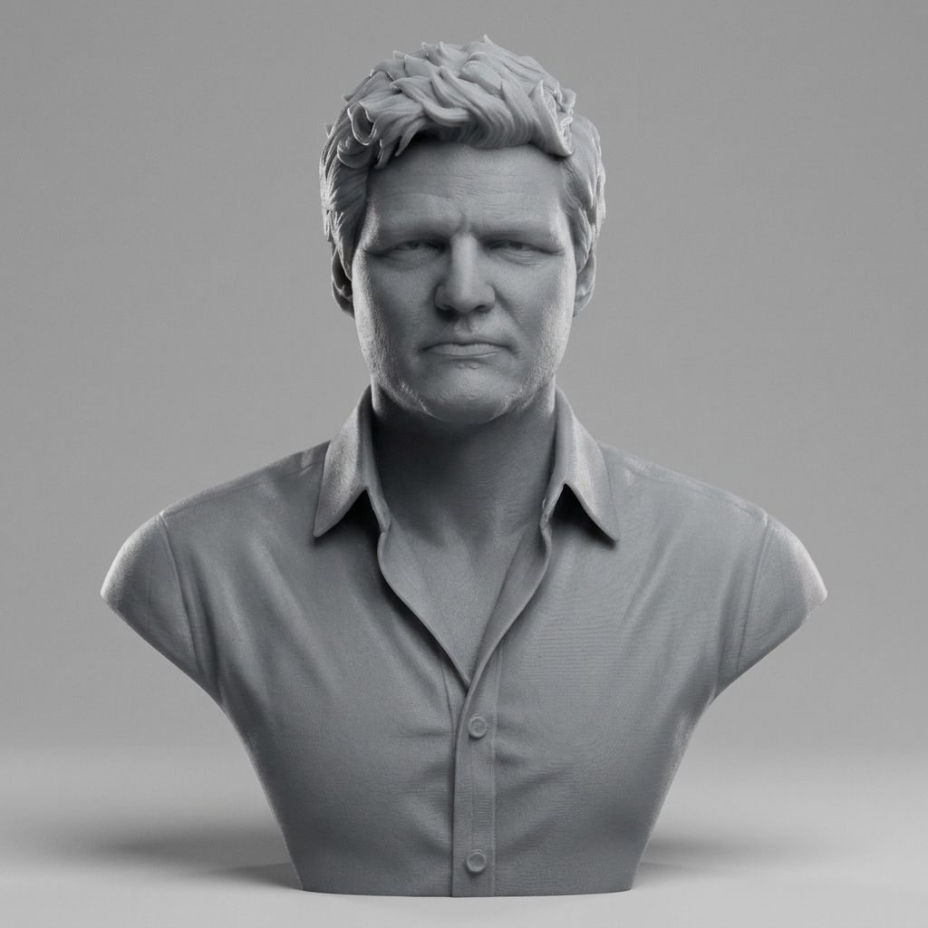 Pedro Pascal 3D Printable Bust 3D Model