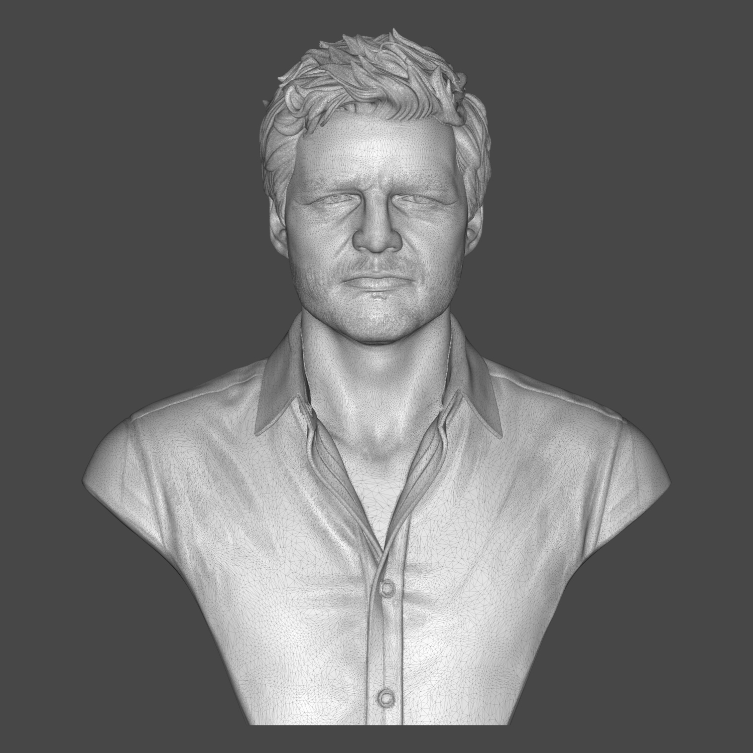 Pedro Pascal 3D Printable Bust 3D Model