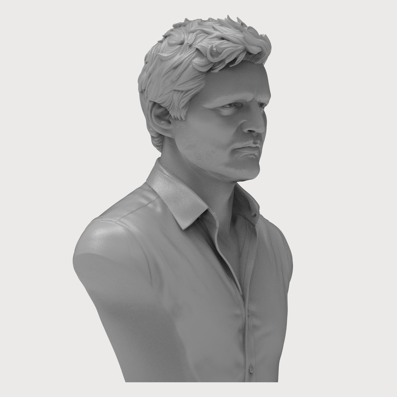 Pedro Pascal 3D Printable Bust 3D Model