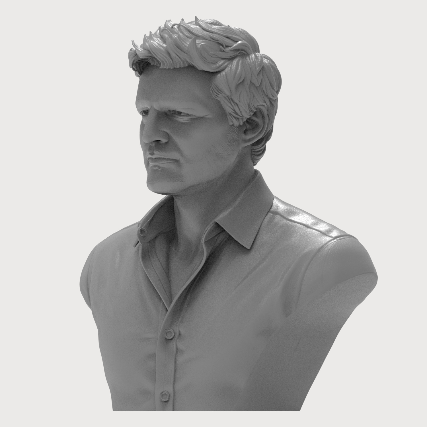 Pedro Pascal 3D Printable Bust 3D Model